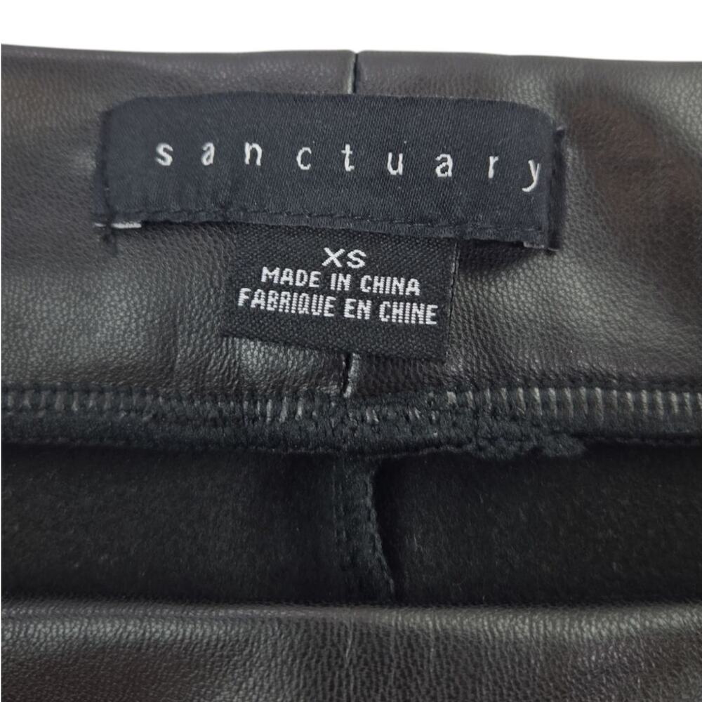 Sanctuary | Black, Straight Leg, Faux Leather Pants | Size XS - Picture 2 of 3